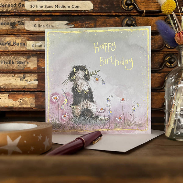 Sunshine Spaniel Birthday Card by Alex Clark Art