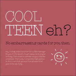 Cool Teen eh? Birthday Card British Made Cool Teen eh? Birthday Card by Splimple