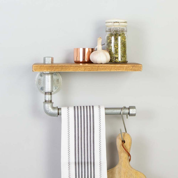 Industrial Kitchen Storage Rail And Shelf Galvanised by Industrial By Design