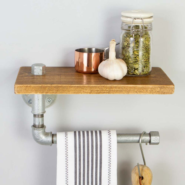 Industrial Kitchen Storage Rail And Shelf Galvanised by Industrial By Design